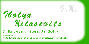 ibolya milosevits business card